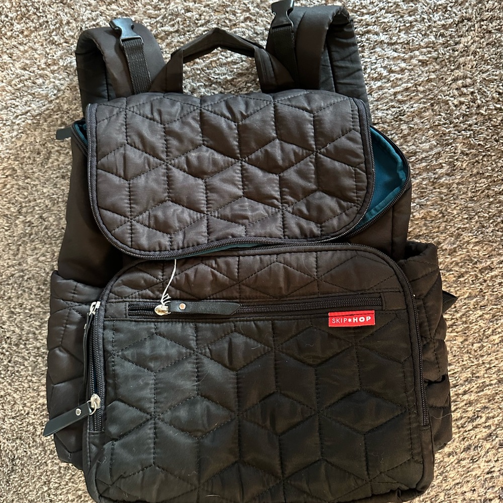 Skip Hop Black Quilted Diaper Bag